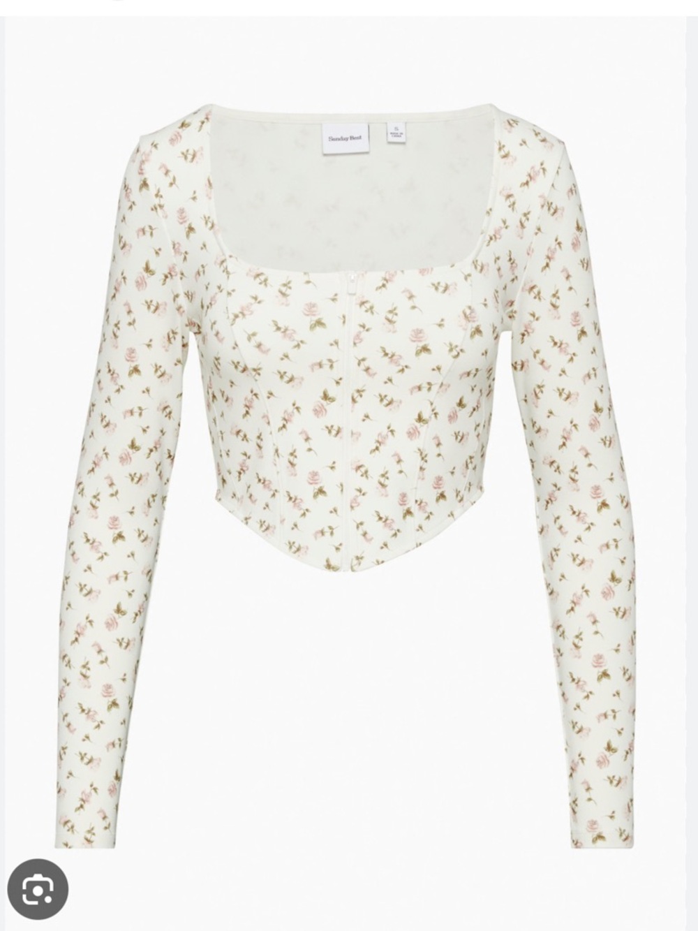 Aritzia Sunday Best Maverick Long Sleeve Top, Floral, Small